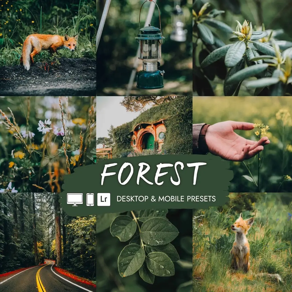 Preset Lightroom Forest dengan tone hijau natural dan cinematic.