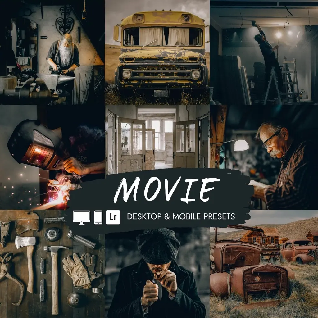 Preset Lightroom Movie dengan tone film modern dan cinematic.