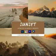 Preset Lightroom Sunset dengan tone senja hangat dan cinematic.
