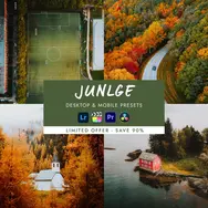 Preset Lightroom Jungle dengan tone hijau tropis dan cinematic.