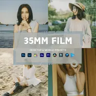 Preset Lightroom 35MM Film dengan tone analog klasik dan grain halus.